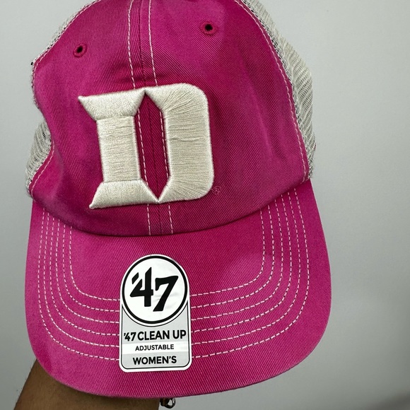 47 Duke University Pink Custom Bleach Splatter Dad Hat OS - Picture 3 of 8